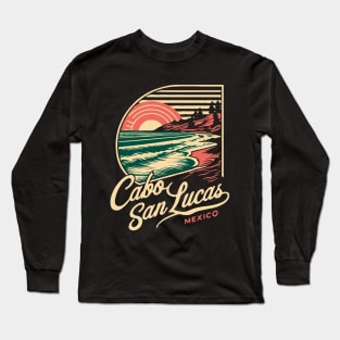 Cabo San Lucas Beach, Mexico. Retro Long Sleeve T-Shirt